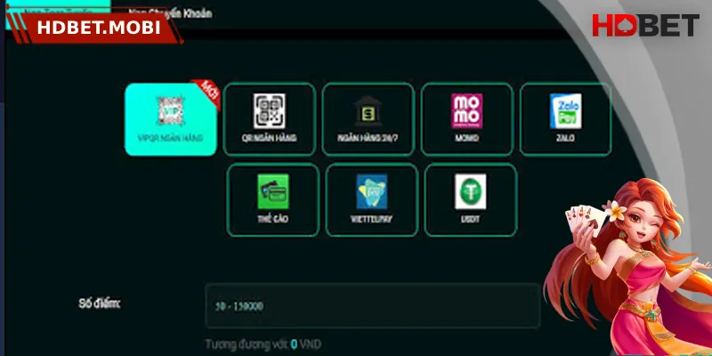 Nạp tiền HDBET qua ví điện tử đơn giản và an toàn